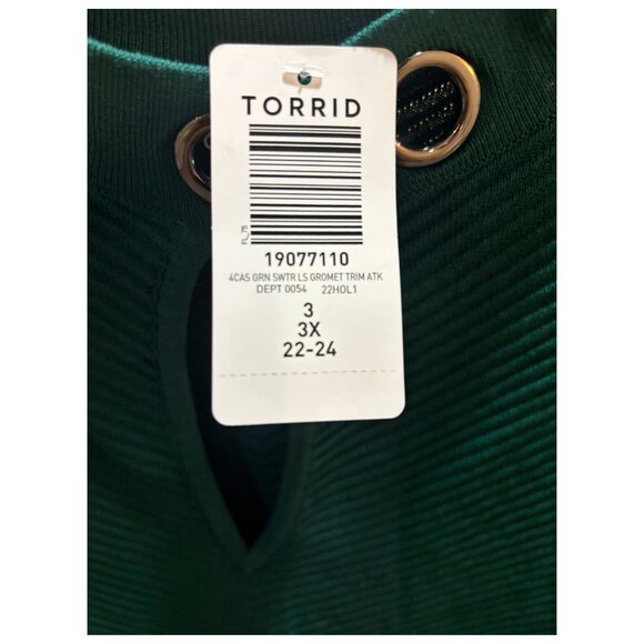 NWT  Green Torrid At The Knee Sweater Gromet Dress Size 3x - Picture 8 of 9